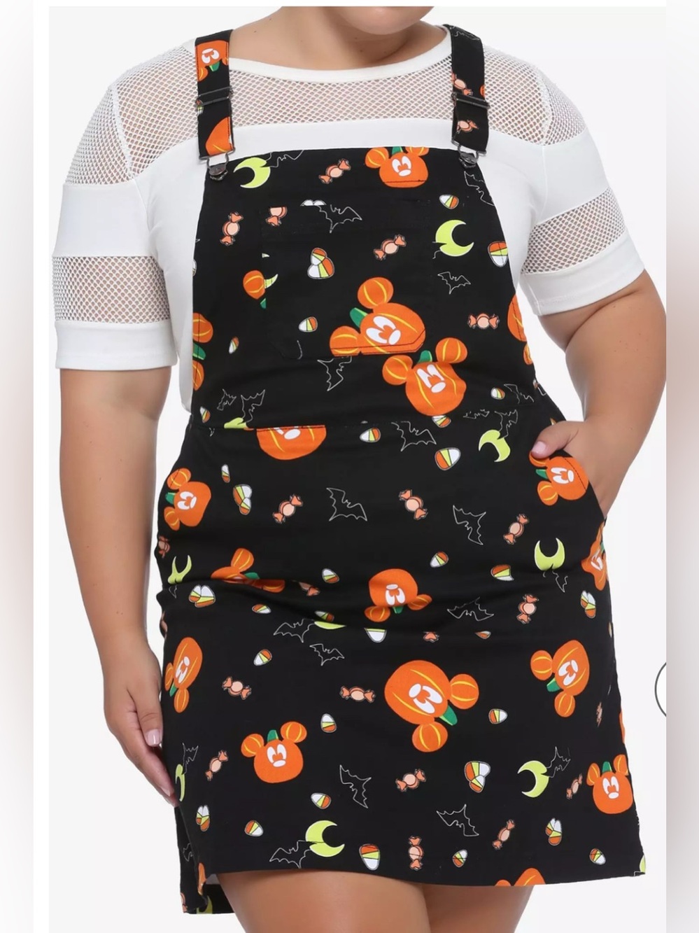 Mickey Pumpkin Halloween SKIRT Overalls 2X